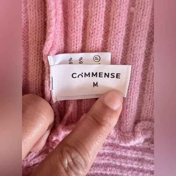 Commense Soft Pink Ribbed Knit Top size M - Picture 2 of 6
